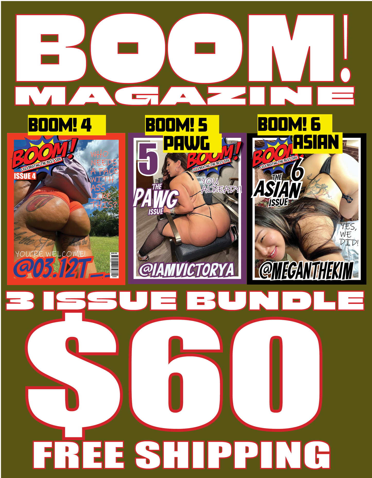 BOOM MAGAZINE 3 ISSUE BUNDLE (ISSUES 4,5,6)